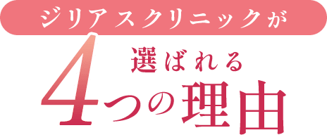 ジリアスクリニックが選ばれる4つの理由